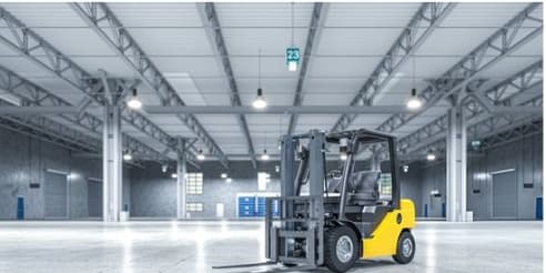 Forklift operating in a UAE warehouse